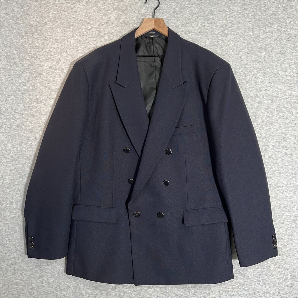 Vintage Pronti Phita Double Breasted Blazer Mens 48 52" Chest Navy Blue Jacket
